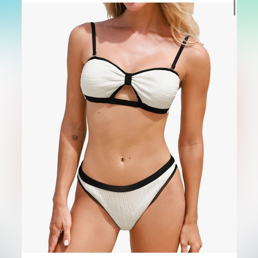 Cupshe color block swimsuit bandeau